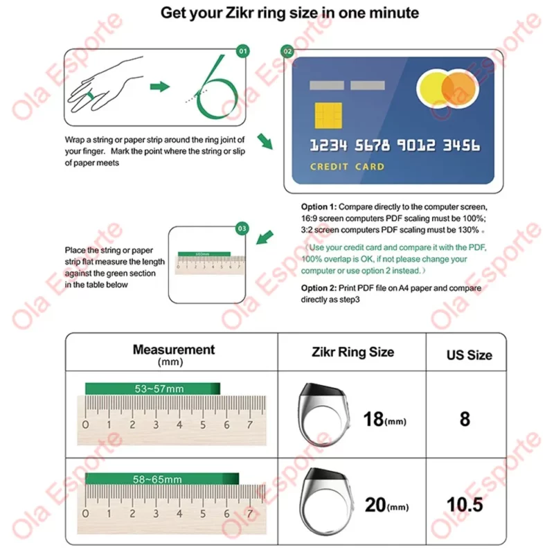 Iqibla Smart Tasbih Tally Counter for Muslims Zikr Ring Digital Tasbeeh 5 Prayer Time Vibration Reminder Waterproof Qibla Subhah - Image 2